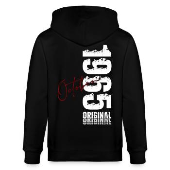 60. Geburtstag Original Oktober Jahrgang 1965 - Stanley/Stella Unisex Bio-Kapuzenjacke CULTIVATOR  - Schwarz - Hinten - Anna (173cm)