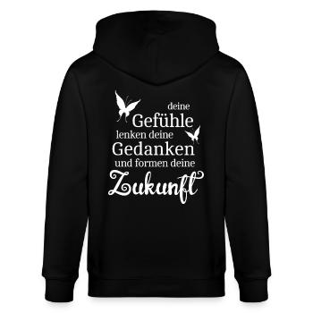 Zukunft - Stanley/Stella Unisex Bio-Kapuzenjacke CULTIVATOR  - Schwarz - Hinten - Anna (173cm)