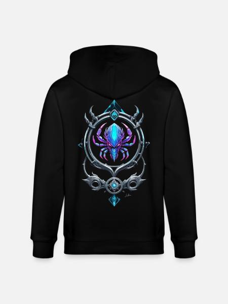Cancer Futuristic Symbol - Stanley/Stella CULTIVATOR Unisex Organic Hooded Jacket - black