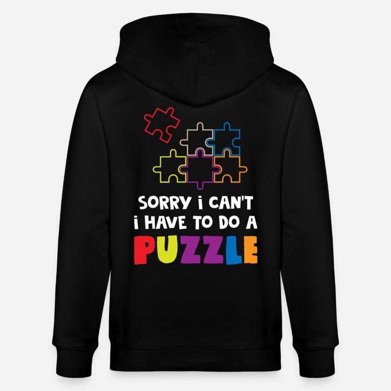 Funny Puzzle Lover - Stanley/Stella CULTIVATOR  Unisex Organic Hooded Jacket - black