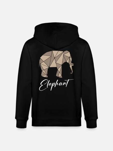 Elephant Geometric - Stanley/Stella CULTIVATOR Unisex Organic Hooded Jacket - black