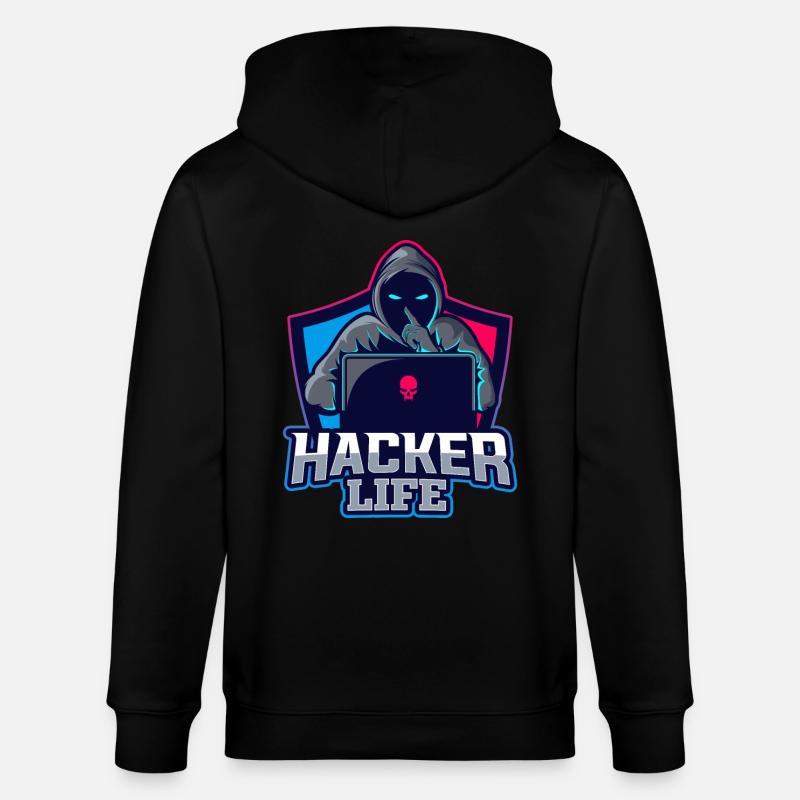 Hacker Life - Stanley/Stella Unisex Bio-Kapuzenjacke CULTIVATOR  - Schwarz