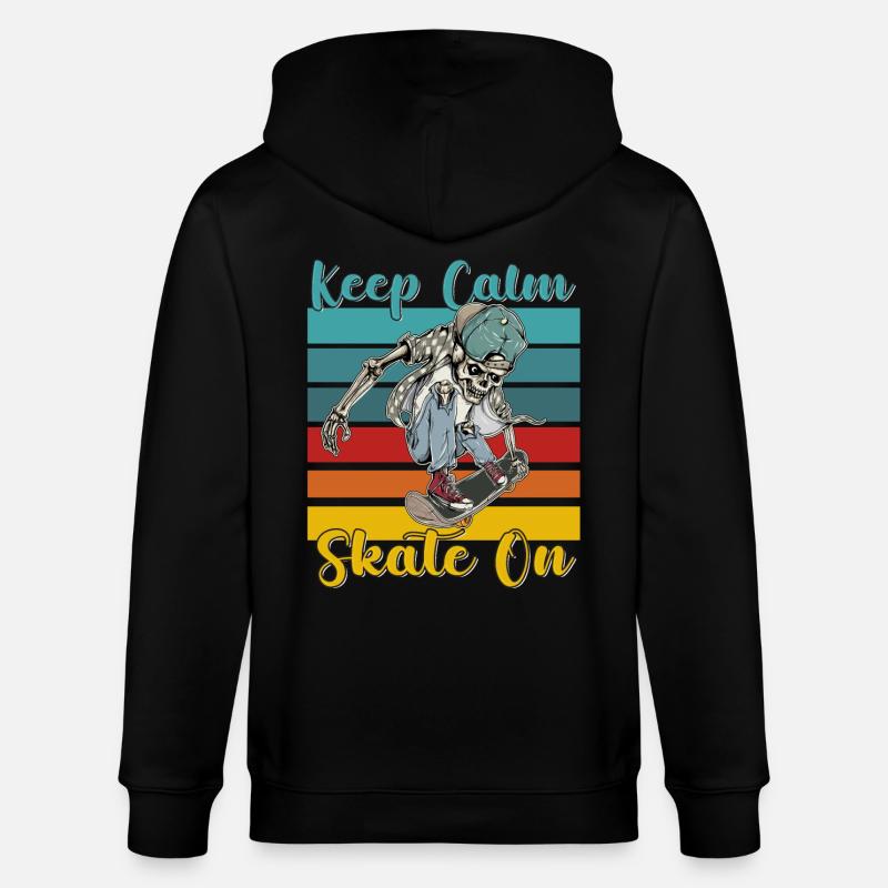 Keep Calm Skate on Skateboarding - Veste à capuche bio CULTIVATOR Stanley/Stella Unisexe - noir