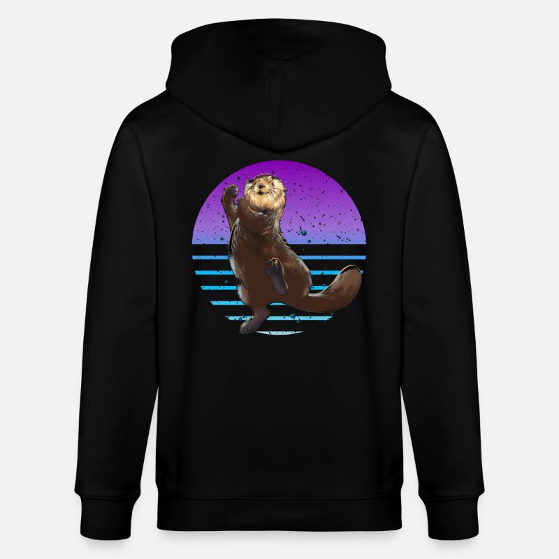 Otter Retro - Stanley/Stella Unisex Bio-Kapuzenjacke CULTIVATOR  - Schwarz