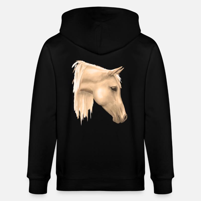 Motif de cheval - Veste à capuche bio CULTIVATOR Stanley/Stella Unisexe - noir