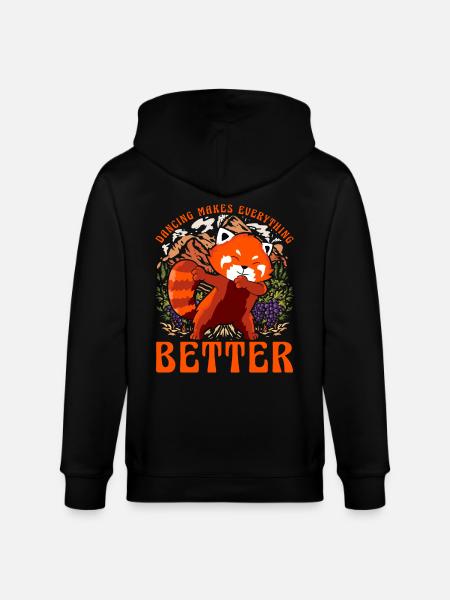 Dancing makes everything betterRoter Panda - Stanley/Stella Unisex Bio-Kapuzenjacke CULTIVATOR  - Schwarz