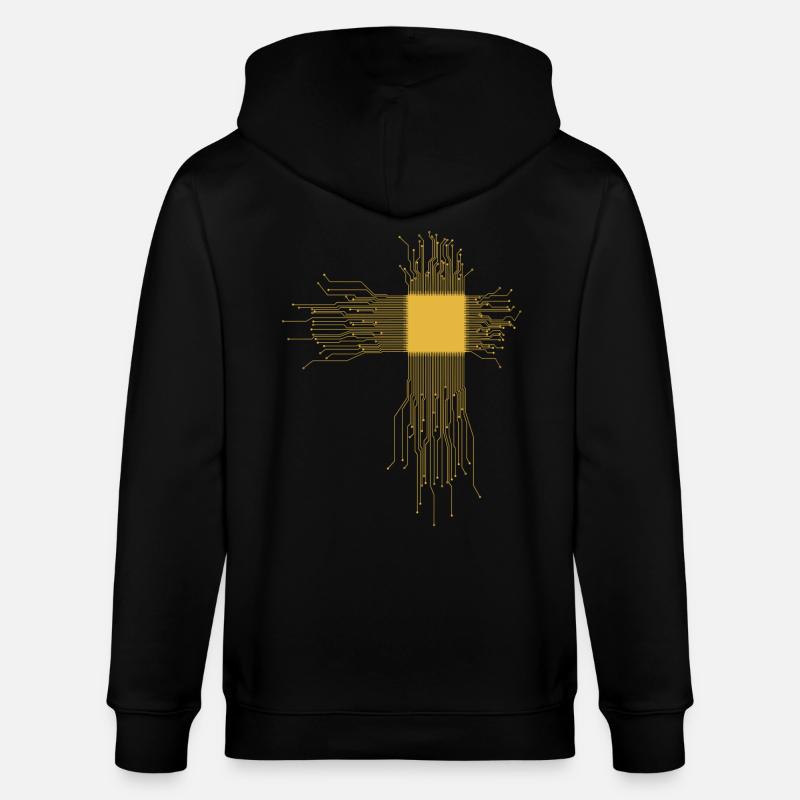 Processeur cardiaque CPU - Veste à capuche bio CULTIVATOR Stanley/Stella Unisexe - noir