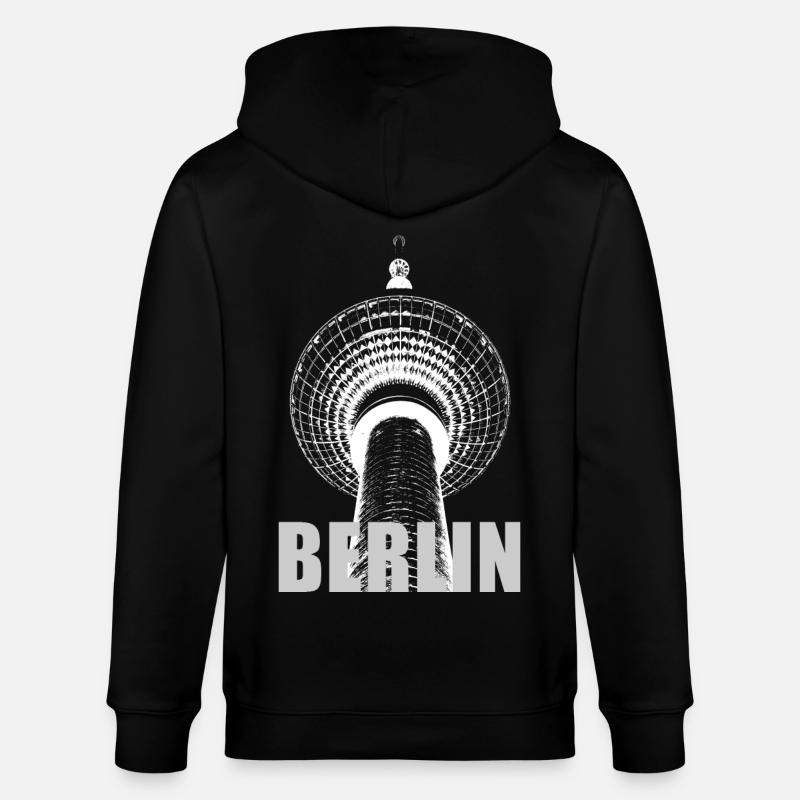Berlin TV Tower - Stanley/Stella CULTIVATOR  Unisex Organic Hooded Jacket - black