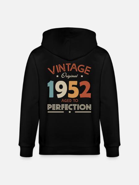 69 år år gammel 1952 fødselsdagsgave 70 år - Stanley/Stella økologisk unisex-hættejakke CULTIVATOR  - sort