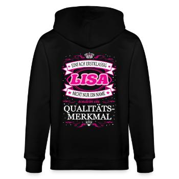 Eure Hoheit Lisa betritt den Raum - Stanley/Stella Unisex Bio-Kapuzenjacke CULTIVATOR  - Schwarz - Hinten - Anna (173cm)