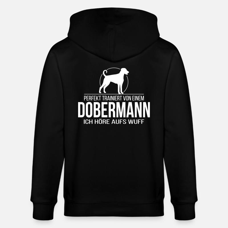 DOBERMANN wuff - Stanley/Stella Unisex Bio-Kapuzenjacke CULTIVATOR  - Schwarz