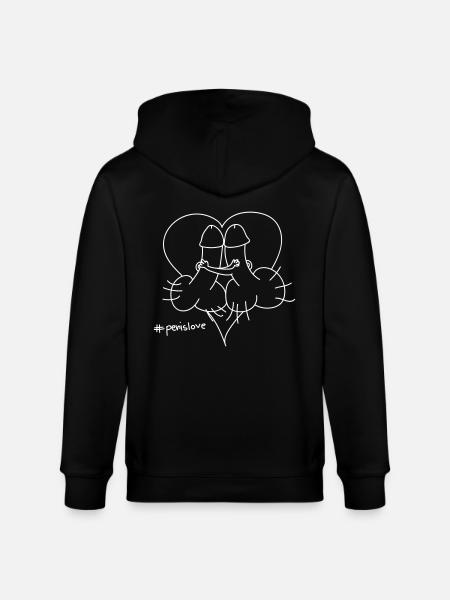 penis Love - Stanley/Stella CULTIVATOR  Unisex Organic Hooded Jacket - black