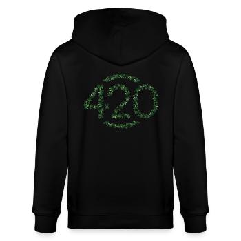 420 in Bloom - Stanley/Stella CULTIVATOR  Unisex Organic Hooded Jacket - black - Back - Anna (173cm)