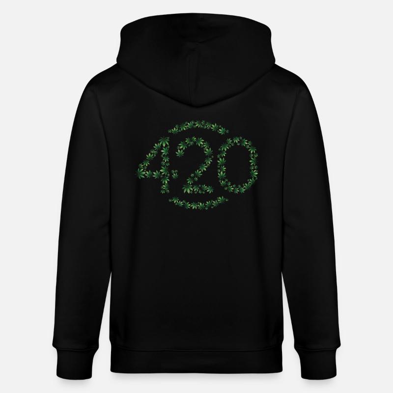 420 in Bloom - Stanley/Stella CULTIVATOR  Unisex Organic Hooded Jacket - black