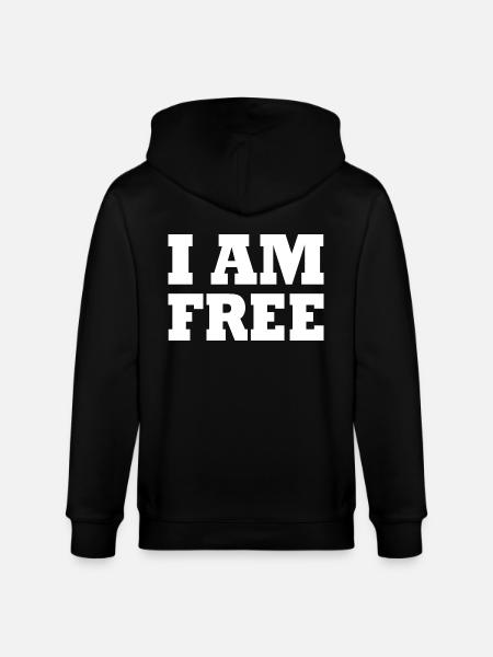 I am free - Stanley/Stella CULTIVATOR Unisex Organic Hooded Jacket - black