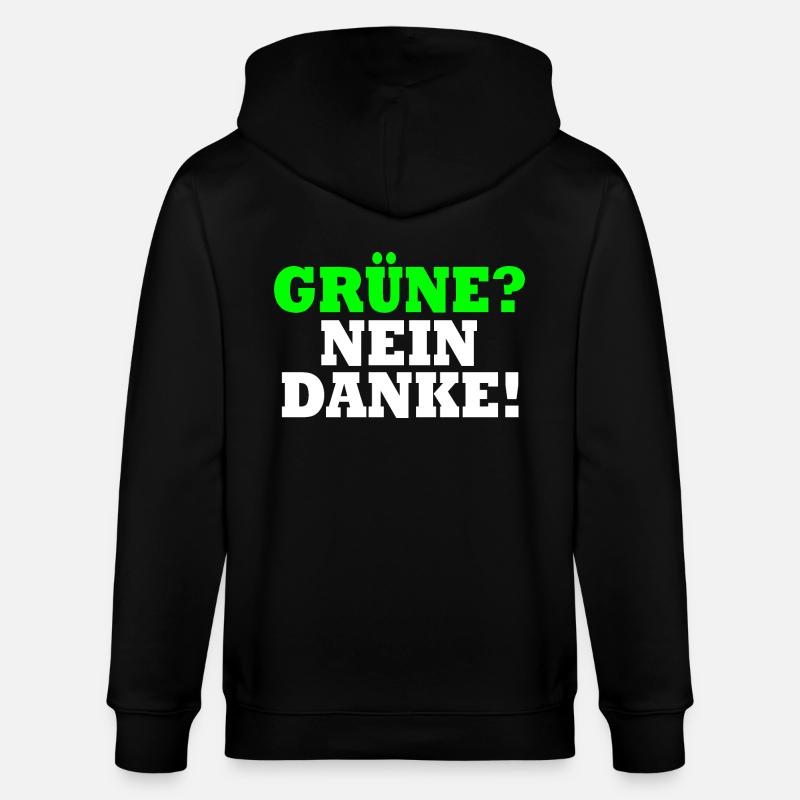 Grüne Nein Danke - Stanley/Stella Unisex Bio-Kapuzenjacke CULTIVATOR  - Schwarz