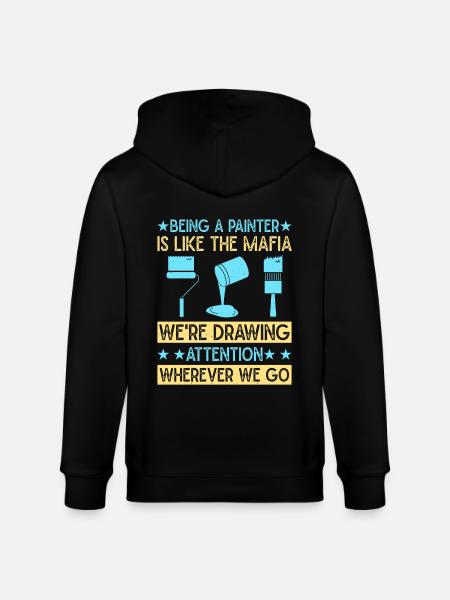 House Painter Dad Unique Gifts - Stanley/Stella CULTIVATOR  Unisex Organic Hooded Jacket - black