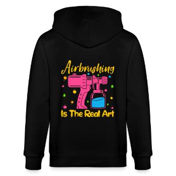 Cool Artist Airbrushing Is The Real Art Motiv Gift - Stanley/Stella Unisex Bio-Kapuzenjacke CULTIVATOR  - Schwarz - Hinten - Anna (173cm)