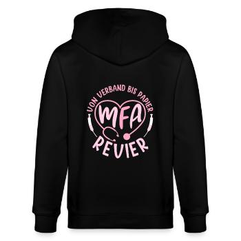 MFA Revier Medizinische Fachangestellte - Stanley/Stella Unisex Bio-Kapuzenjacke CULTIVATOR  - Schwarz - Hinten - Anna (173cm)