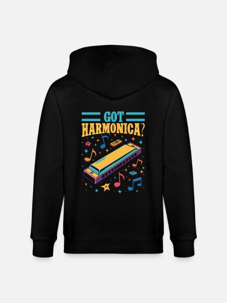 Funny Harmonica Player Got Harmonica - Stanley/Stella CULTIVATOR  Unisex Organic Hooded Jacket - black