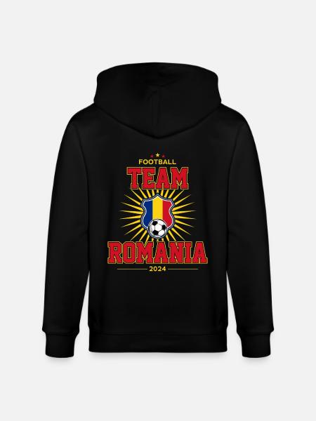 Team Romania - Stanley/Stella Unisex Bio-Kapuzenjacke CULTIVATOR - Schwarz