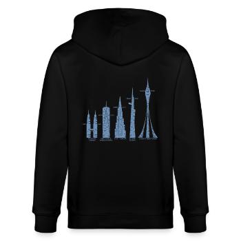 Tallest Skyscrapers Clouds Buildings Mega Towers - Stanley/Stella CULTIVATOR  Unisex Organic Hooded Jacket - black - Back - Anna (173cm)