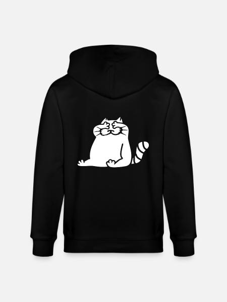 Silhouette white cat closed eyes - Stanley/Stella CULTIVATOR  Unisex Organic Hooded Jacket - black
