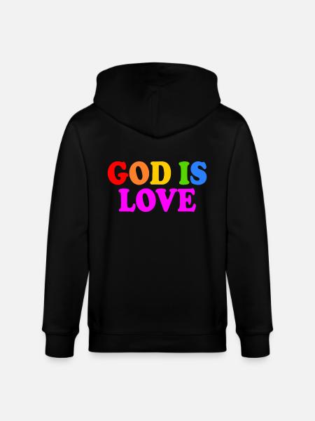 God is love - Stanley/Stella CULTIVATOR Unisex Organic Hooded Jacket - black