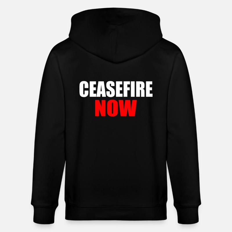 Ceasefire now - Veste à capuche bio CULTIVATOR Stanley/Stella Unisexe - noir