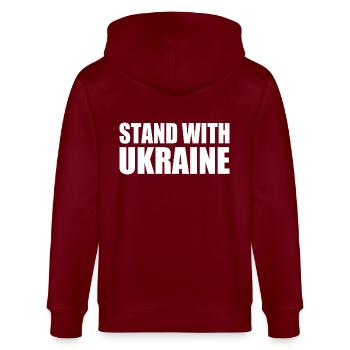 Stand with ukraine - Veste à capuche bio CULTIVATOR Stanley/Stella Unisexe - bordeaux - Dos - Anna (173cm)
