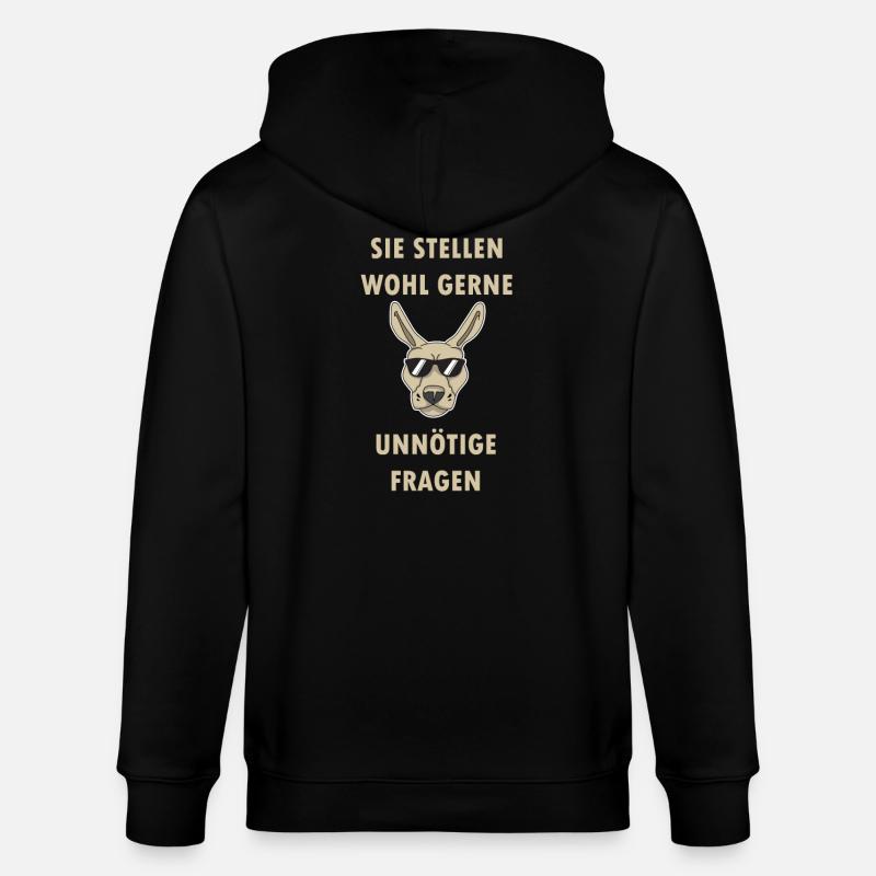 Känguruh sie stellen wohl gerne - Stanley/Stella Unisex Bio-Kapuzenjacke CULTIVATOR  - Schwarz