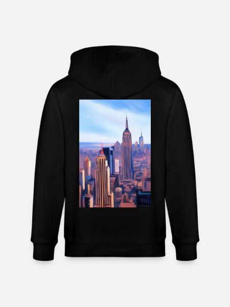 New York City Skyline - Stanley/Stella CULTIVATOR Unisex Organic Hooded Jacket - black
