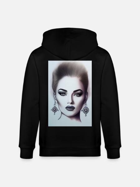 Frau mit Schmuck - Stanley/Stella Unisex Bio-Kapuzenjacke CULTIVATOR  - Schwarz