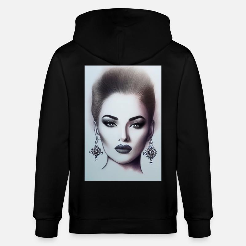 Frau mit Schmuck - Stanley/Stella Unisex Bio-Kapuzenjacke CULTIVATOR  - Schwarz