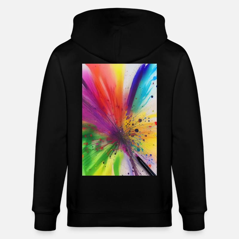 Éclaboussures de couleur - Veste à capuche bio CULTIVATOR Stanley/Stella Unisexe - noir