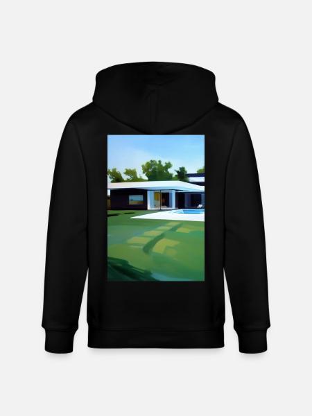 White villa with pool - Stanley/Stella CULTIVATOR Unisex Organic Hooded Jacket - black