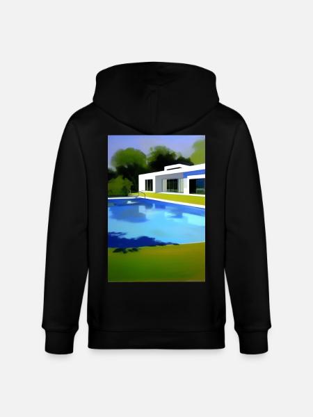White villa with pool - Stanley/Stella CULTIVATOR Unisex Organic Hooded Jacket - black
