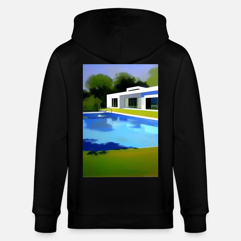 Villa blanche avec piscine - Veste à capuche bio CULTIVATOR Stanley/Stella Unisexe - noir