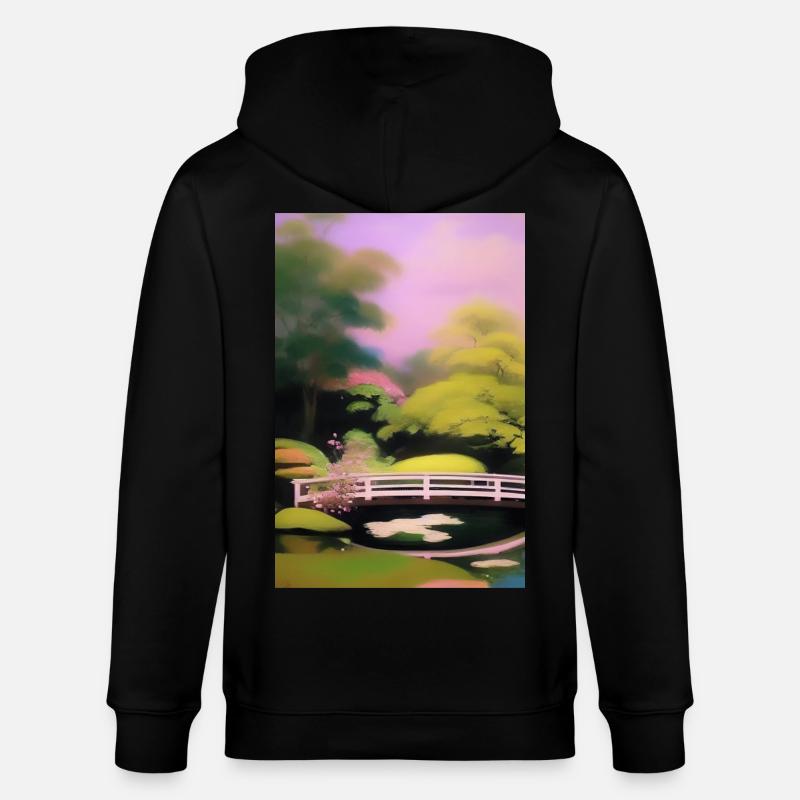 Chinesischer Zen Garten - Stanley/Stella Unisex Bio-Kapuzenjacke CULTIVATOR  - Schwarz