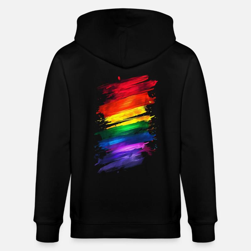 Abstraktes Rainbow Pride Design - Lebendige Kunst - Stanley/Stella Unisex Bio-Kapuzenjacke CULTIVATOR  - Schwarz