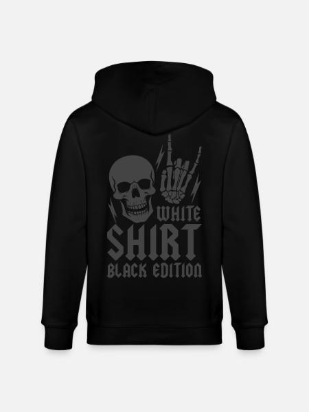 White Shirt Black Edition - Stanley/Stella CULTIVATOR  Unisex Organic Hooded Jacket - black