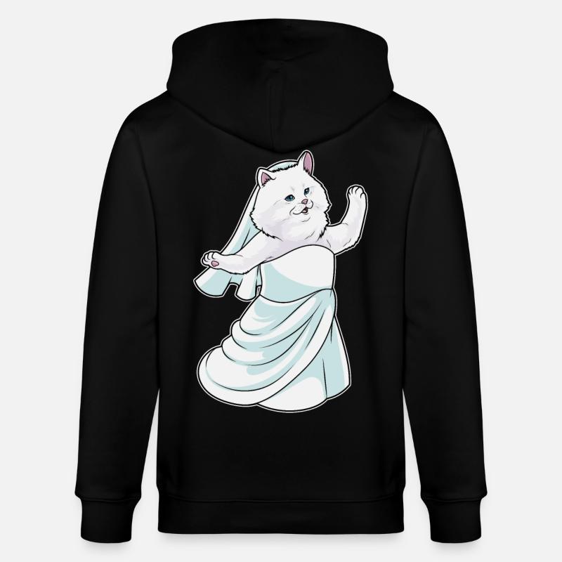 Chat persan robe de mariée - Veste à capuche bio CULTIVATOR Stanley/Stella Unisexe - noir