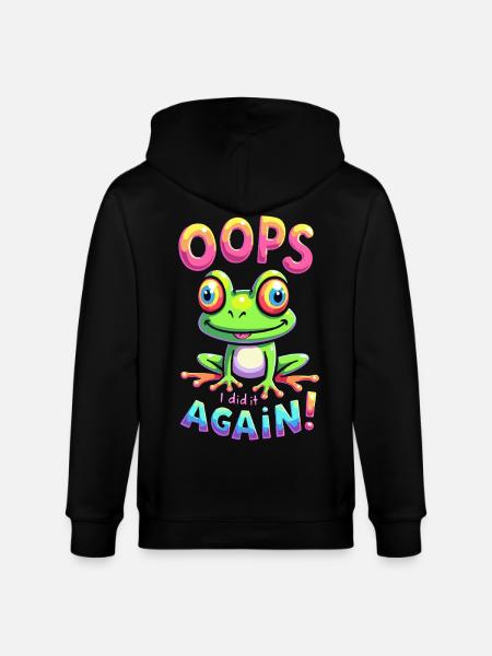 Bunter Frosch mit optimistischer Botschaft - Stanley/Stella Unisex Bio-Kapuzenjacke CULTIVATOR - Schwarz
