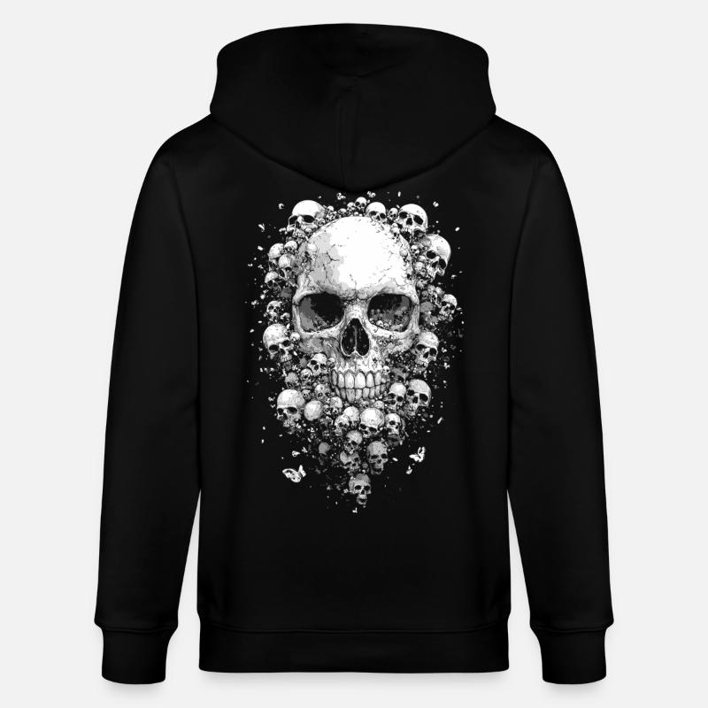 Totenköpfe punk - Stanley/Stella Unisex Bio-Kapuzenjacke CULTIVATOR  - Schwarz