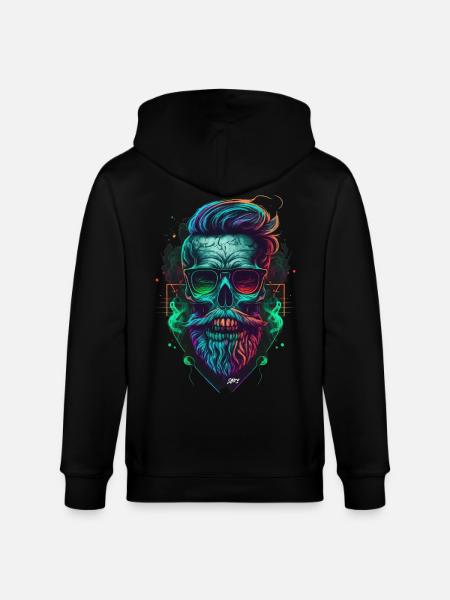 Skull & Streetwear - Stanley/Stella CULTIVATOR  Unisex Organic Hooded Jacket - black