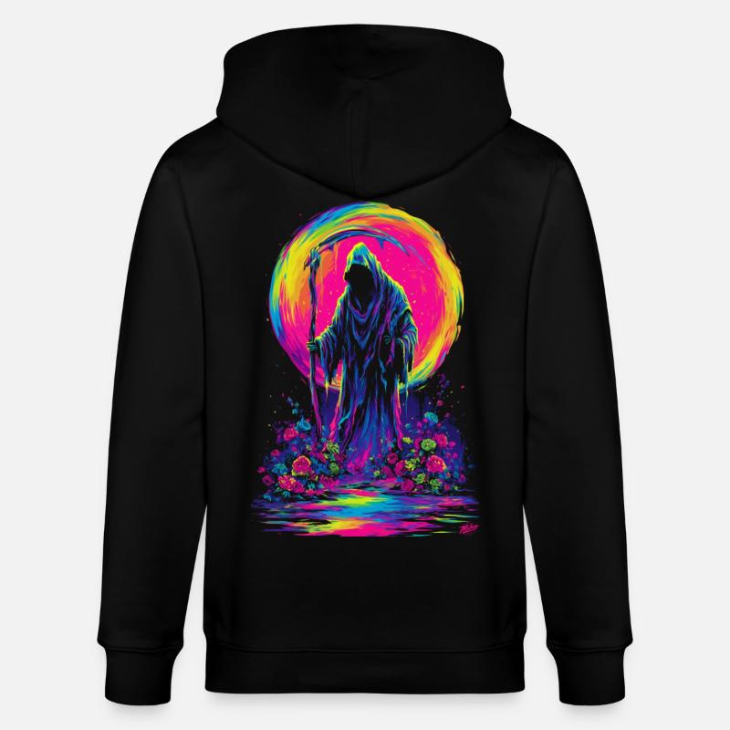 Neon Grim Reaper - Veste à capuche bio CULTIVATOR Stanley/Stella Unisexe - noir