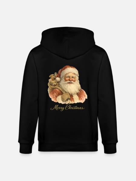 Merry Christmas Santa Claus - Stanley/Stella CULTIVATOR  Unisex Organic Hooded Jacket - black
