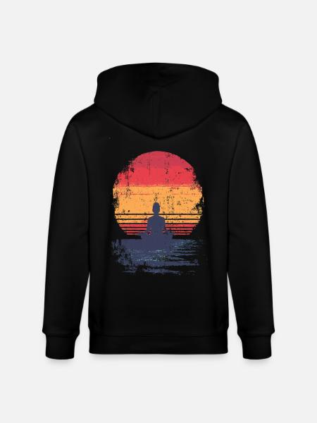 Sunset Meditation - Stanley/Stella CULTIVATOR Unisex Organic Hooded Jacket - black
