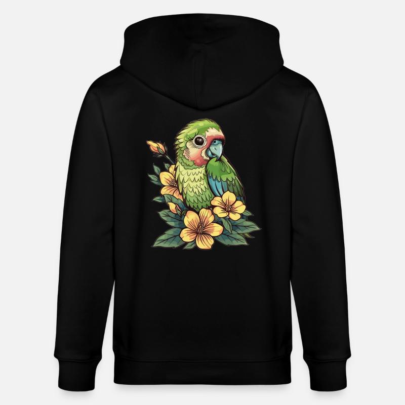 Perroquet à fleurs - Veste à capuche bio CULTIVATOR Stanley/Stella Unisexe - noir