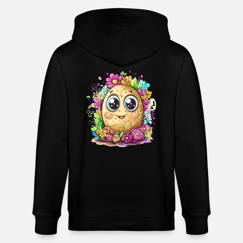 Fleur de patate heureuse - Veste à capuche bio CULTIVATOR Stanley/Stella Unisexe - noir